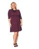 Connected Women's Plus Size Fit & Flare Sweater Dress Purple Size 24W - thumbnail