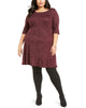Connected Women's 3/4 Sleeve Plus Sweater Dress Purple Size 14W - thumbnail