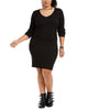Planet Gold Women's Trendy Plus Size Lace-Up-Back Bodycon Dress Black Size 3 Extra Large - thumbnail