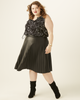 Peggy Faux-Leather Pleated Midi Skirt - thumbnail