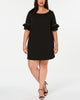 Robbie Bee Women's Plus Ruffle Sleeve Sheath Dress Black Size 3X - thumbnail