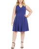 Teeze Me Juniors' Plus Size Sleeveless Fit & Flare Dress Blue Size 20 - thumbnail