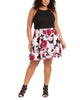 Speechless Women's Trendy Plus Size Solid & Floral-Print Dress Red Size 24 - thumbnail