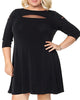 Belldini Women's Plus Size Mesh-Trim Dress Black Size  2X - thumbnail