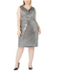 Calvin Klein Women's Plus Sequined Sheath Dress Gray Size 14W - thumbnail