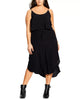 City Chic Women's Plus Tiered Midi Dress Black Size Petite Small - thumbnail