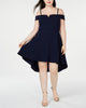 City Studios Women's Trendy Plus Size Cold-Shoulder High-Low Dress Black Size 18 - thumbnail