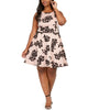 City Studios Women's Plus Size Printed A-Line Dress Dark Pink Size 14 - thumbnail