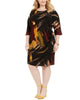 Signature Women's Plus Printed Side Tie Sheath Dress Black Size 2X - thumbnail