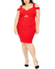 Emerald Sundae Women's Trendy Plus Size Cold-Shoulder Bandage Dress Red Size 3 Extra Large - thumbnail