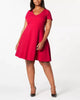 B Darlin Women's Trendy Plus Size Bow-Back Skater Dress Red Size 18W - thumbnail