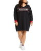 Tommy Hilfiger Women's Sport Plus Logo Print Sweatshirt Dress Black Size 1X - thumbnail