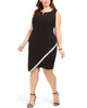 BCX Women's Trendy Plus Size Embellished Asymmetrical Dress Black Size Extra Large - thumbnail