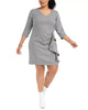 Betsey Johnson Women's Trendy Plus Size Ruffled Houndstooth Sheath Dress Gray Size 22W - thumbnail