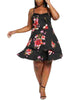 Sequin Hearts Women's Trendy Plus Size Floral Fit & Flare Dress Red Size 16 - thumbnail