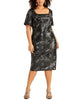 Rachel Roy Women's Trendy Plus Floral Sequin Dress Black Size 20W - thumbnail