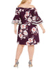 Love Squared Women's Trendy Plus Size Off-The-Shoulder Floral Dress Purple Size 2X - thumbnail
