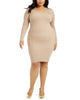 Planet Gold Women's Trendy Plus Size Lace-Up-Back Bodycon Dress Yellow Size 2 Extra Large - thumbnail