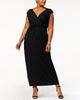 NY Collection Women's Plus Ruched Empire Maxi Dress Black Size 1X - thumbnail