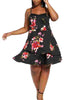 Sequin Hearts Women's Trendy Plus Size Floral Fit & Flare Dress Red Size 14 - thumbnail