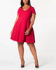 B Darlin Women's Trendy Plus Size Bow-Back Skater Dress Red Size 16 - thumbnail