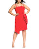 City Chic Women's Trendy Plus Size Twisted Asymmetrical Dress Red Size Petite Small - thumbnail