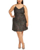 Monteau Women's Trendy Plus Size Multicolor-Foil Skater Dress Black Size Extra Large - thumbnail
