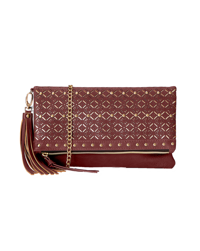 Cambridge Convertible Crossbody Clutch | Burgundy