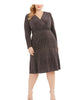 R & M Richards Women's Plus Size Glitter-Knit A-Line Dress Charcoal Size 14 - thumbnail