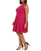 B Darlin Women's Trendy Plus Size Scuba Fit & Flare Dress Dark Purple Size 24 - thumbnail