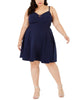 City Studios Women's Trendy Plus Sweetheart Dress Navy Size 18W - thumbnail