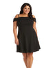 Morgan & Company Women's Trendy Plus Off The-Shoulder Fit & Flare Dress Black Size 14W - thumbnail