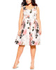 City Chic Women's Trendy Plus Soft Blossom Printed Dress Red Size 22W - thumbnail