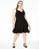 B Darlin Women's Trendy Plus Size Open-Back Fit & Flare Dress Black Size 18 - thumbnail