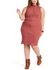 Planet Gold Women's Trendy Plus Sleeveless Zip Front Sweater Dress Brown Size 3X - thumbnail