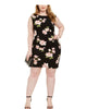 Jessica Howard Women's Plus Floral Short Sheath Dress Black Size 22W - thumbnail