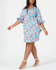Betsey Johnson Women's Plus Floral Ruffled Party Dress Blue Size 14W - thumbnail