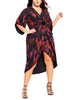 City Chic Women's Trendy Plus Size Garnet Slither Dress Bright Red Size 14W - thumbnail