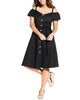 City Chic Women's Trendy Plus Shoulder Affair Dress Black Size 24W - thumbnail