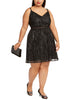 City Studios Women's Trendy Plus Size Metallic Fit & Flare Dress Silver Size 18 - thumbnail