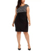 Connected Women's Plus Sequin Lace Sheath Dress Black Size 16W - thumbnail