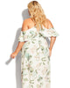 City Chic Women's Trendy Plus Size Floral-Print Off-The-Shoulder Dress White Size 18W - thumbnail