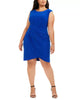 Jessica Howard Women's Plus Side Ruched Dress Blue Size 24W - thumbnail