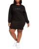 Lala Anthony Trendy Plus Sweatshirt Dress Black Size 1X - thumbnail