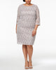 Jessica Howard Women's Plus Lace Shift Dress Brown Size 14W - thumbnail