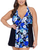 Island Escape Women's Plus Printed Underwire Swimdress Swimsuit Black Size 18W - thumbnail