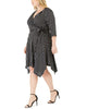 Love Squared Women's Plus Striped Handkercheif Wrap Dress Black Size 1X - thumbnail