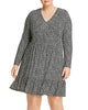 Michael Kors Women's Plus Animal Print V-Neck Dress White Size 1X - thumbnail