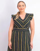 Monteau Women's Plus Size Ruffle-Sleeve Fit & Flare Dress Green Size 1X - thumbnail