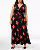 Love Squared Women's Trendy Plus Size Faux-Wrap Maxi Dress Black Size 2X - thumbnail